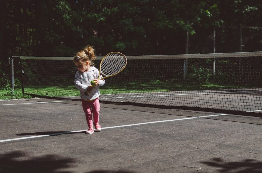 child's talented for tennis